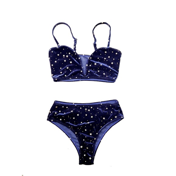Urban Outfitters Intimates & Sleepwear Velvet Dark Royal Blue Gold